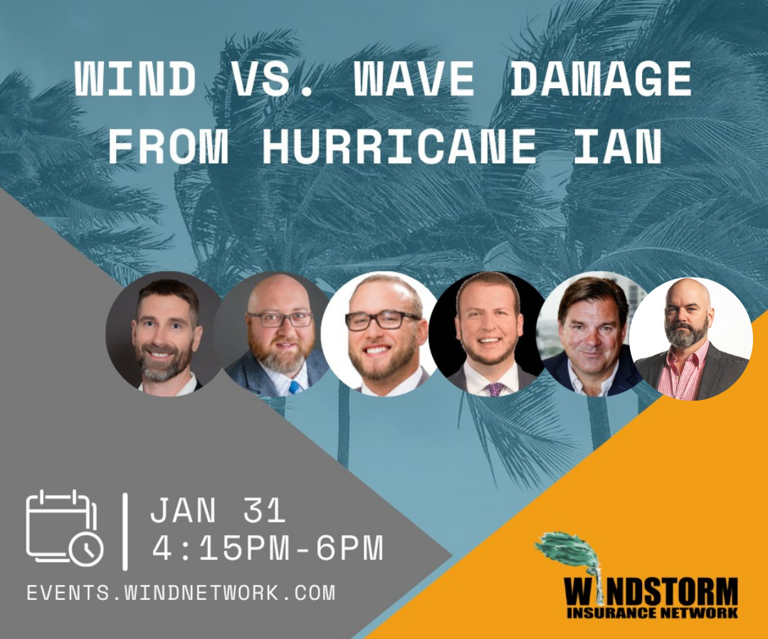 Sean Fee, President of Forensic Building Science, presented on “Wind vs. Wave Damage from Hurricane Ian” at the Windstorm Insurance Network Conference